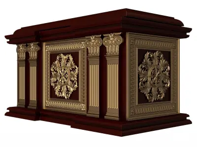 Chest Collection Red Low-poly 3D model