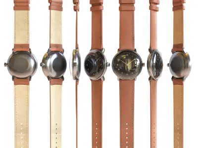 Minimalist Watch 4 - Automatic - Black Dial x Stainless Case Low-poly 3D model