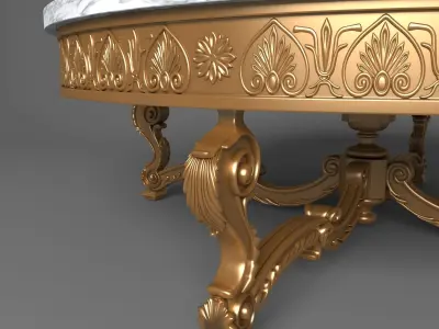 Classic round table 3D model