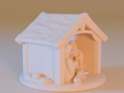 abstract nativity scene 3D model