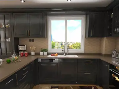 Luxury kitchen 3D model