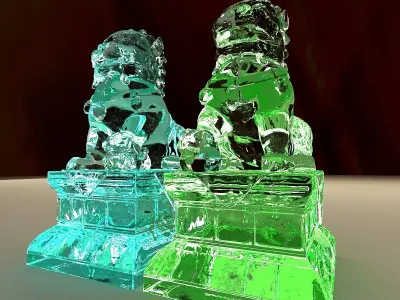 Chinese lion statue 3D model