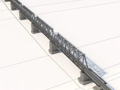 Railway Bridge Low-poly 3D model