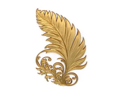 feather decor set wall  panel  10  3D model