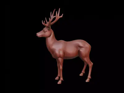 Deer Animal Sculpture 3D print model get