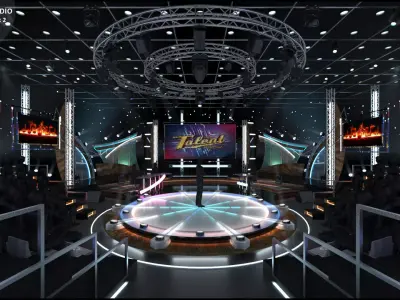 Virtual TV Studio Entertainment Set 2 3D model