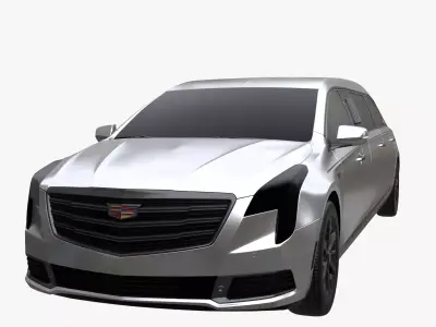 Cadillac Limusine Low-poly 3D model