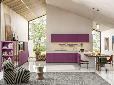 Kitchen fully parametric  Resizable manufacturable  0019 3D model