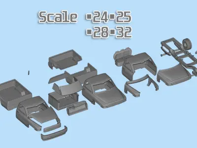 Dodge frame short Pickup 1500 Regular cab vehicle stl 3D print model