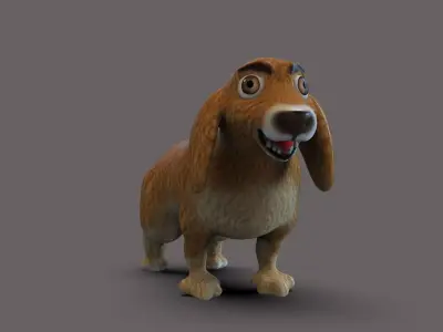 Dog Cartoon Low-poly 3D model get
