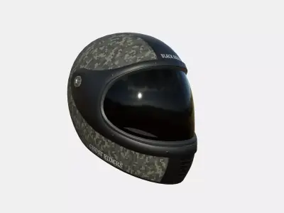 Motorcycle Helmet 08 Digital Camo - Character Fashion Design Low-poly 3D model