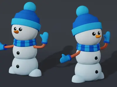 Snowman Cartoon Low-poly 3D model purchase
