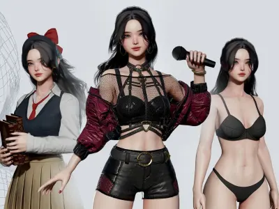 K-POP SERIES Sun - Game Ready Low-poly 3D model