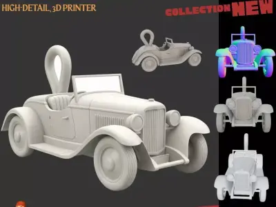 Cute Vintage Roadster  3D model