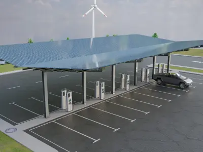 Electric Vehicle Charging Station 5 3D model