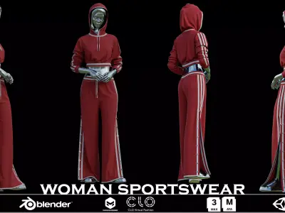 Woman Sportswear 3D Model  Low-poly 3D model