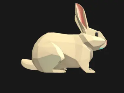 Low Poly Rabbit - Stylized 3D Model for Games and Animations Low-poly 3D model