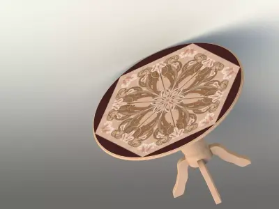 Intarsia rustic table Free 3D model