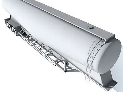 Detailed no texture Tanker Trailer 12 3D model