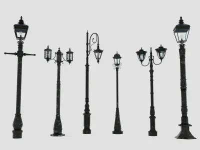 Streetlamps 6Pack Vol 01 3D Model Collection