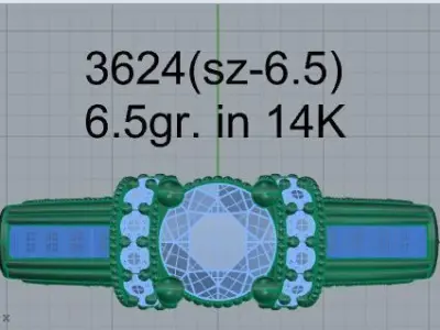 Round Diamond Ring 3624 3D print model