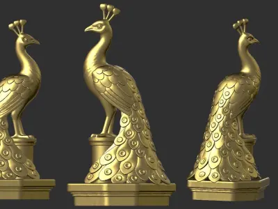 Peacock Statue 3D print model