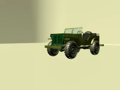 jeep car low poly Low-poly 3D model