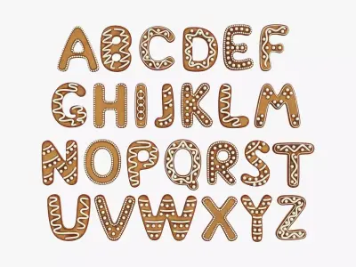 Decorated alphabet letters 04 3D model