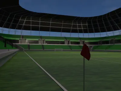 Football Stadium and Interiors Low-poly 3D model order