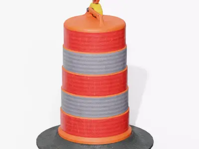 Commander Traffic Drum Low-poly 3D model