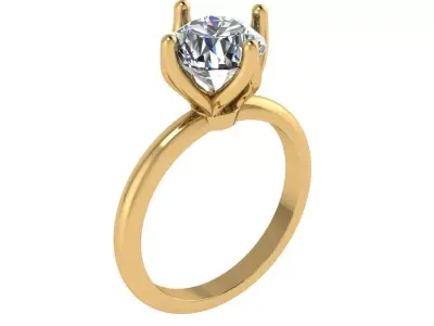 solitaire ring with tulip head  3D print model