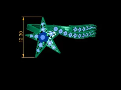 LUXURY STAR DESIGN RING 3D PRINTABLE MODEL 3D print model