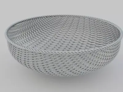 Woven metal basket 3D model