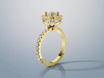 Engagement Ring 3d model C48 3D print model 3D print model