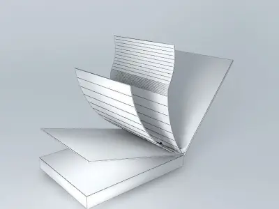 notebook with yellow pages Free 3D model