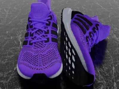 ADIDAS 3D SHOES - BLUE - ULTRABOOST Low-poly 3D model