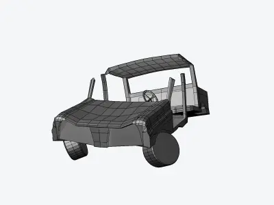 Car wreck low poly Low-poly 3D model