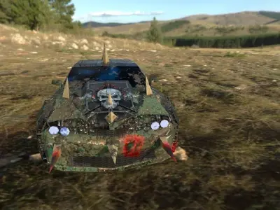 death race low poly car game ready  Low-poly 3D model
