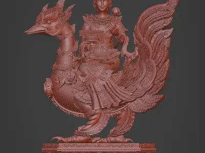 Saraswati 3d sculpture 3D print model