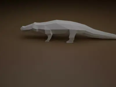Saltwater crocodile Low-poly 3D model