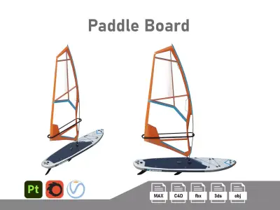Gladiator Windsurfing Board Low-poly 3D model