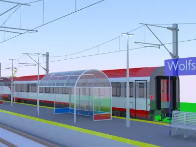 Local railway station III 3D model