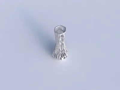 Vase larger opening hexagon with twisted organic lattice 3D print model