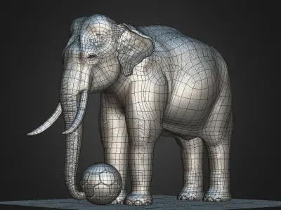 Asian Male Elephant 3D model