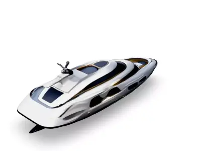 Luxury Futuristic Yacht  HighDetail 3D Model Low-poly 3D model