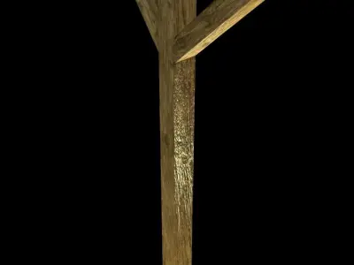 Low-Poly Game Ready Support Post Low-poly 3D model