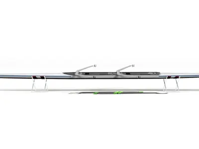 Rigged Double Scull Rowing Boat 3D model