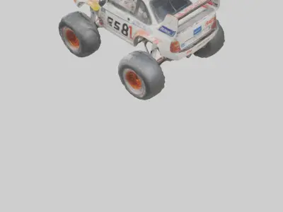 Rally Race Car model Low-poly 3D model