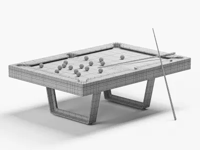 Presentation du billard Low-poly 3D model