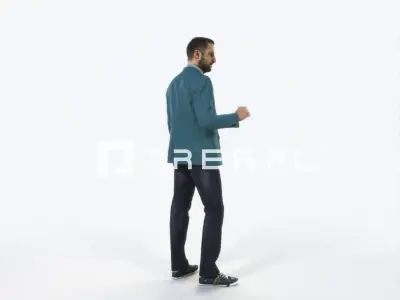 Portrait 03H Drinking Coffee Casual Man Low-poly 3D model